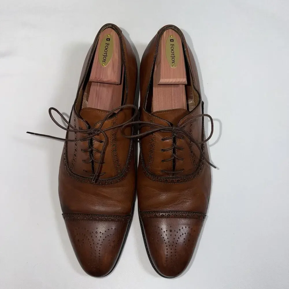 Silvano Sassetti Italy Size 11 Brown Captor Brogue Oxford Men’s Dress Shoes